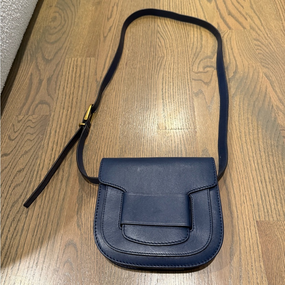 Tory Burch Navy Blue Leather Crossbody Bag